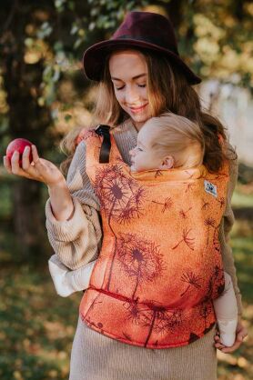 Dandelions Orange, NATIGO nosidełko ergonomiczne [100% bawełna]