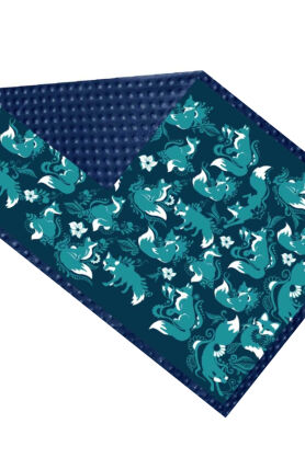 Kocyk NatiBlanket Foxes Blue